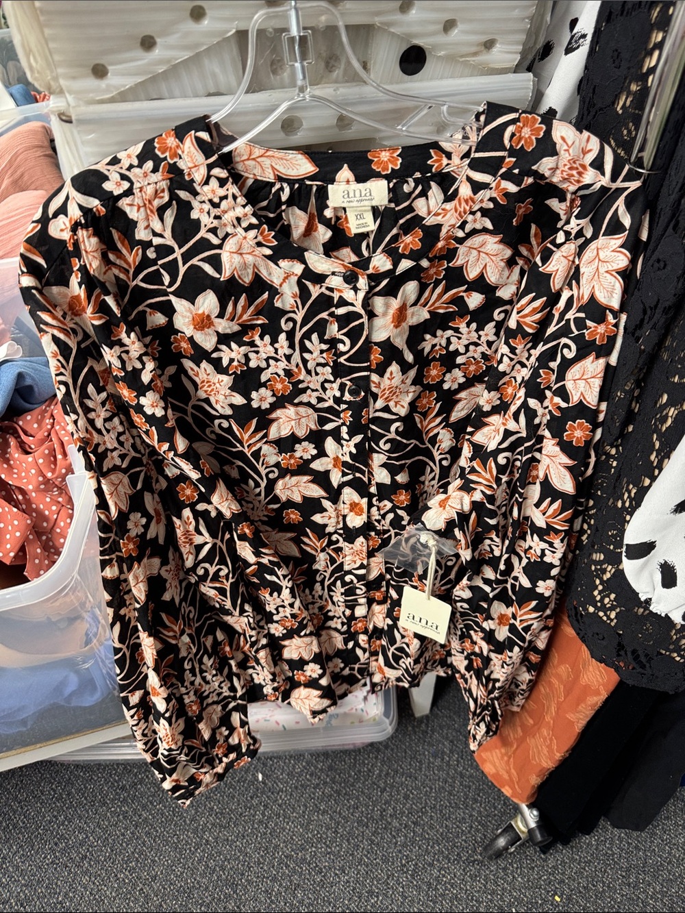 Ana floral button down xxl // 082815